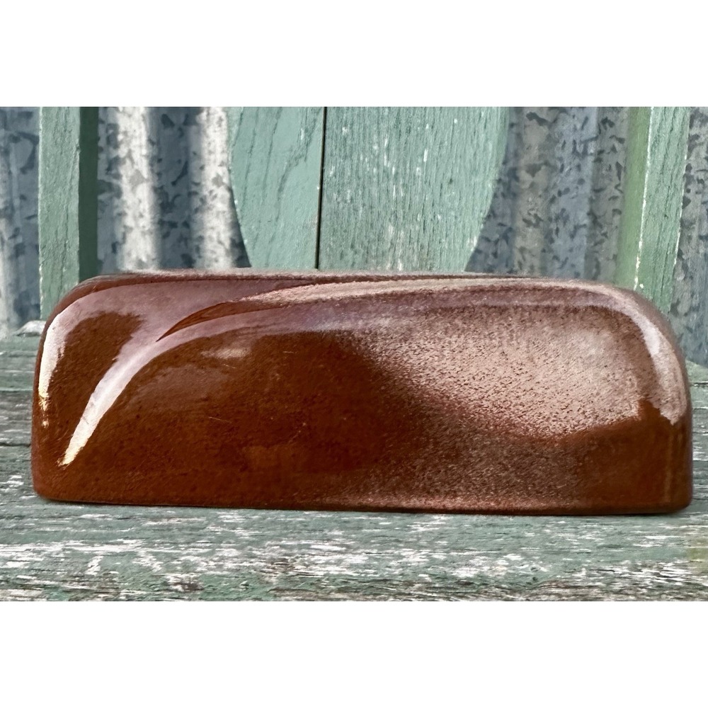 Vintage Frankoma Pottery Plainsman Brown Beige Butter Dish LID ONLY 6" X 2.5"